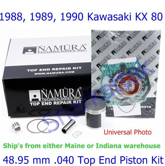 1988 1989 1990 kawasaki kx 80 namura 48.95 mm .040 top end piston kit 