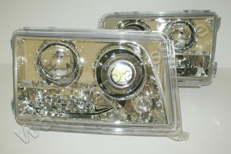 Mercedes w124 1985-1995 clear chrome headlamp front light left + right pair