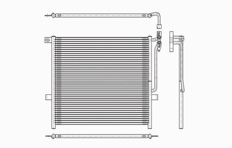 Replacement condenser parallel flow type 1999-2006 bmw e46 3 series 64538377614