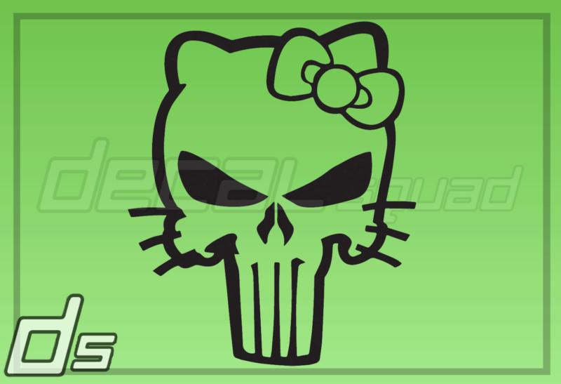 Hello kitty skull 5" vinyl decal truck car window sticker keroppi punisher gun