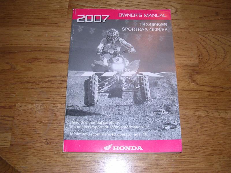 Honda trx450er 450er 450r original owners manual