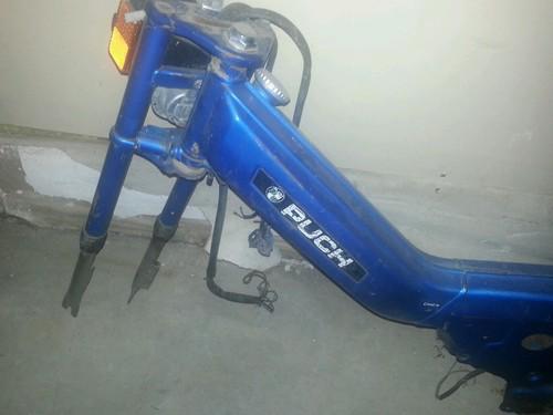 Blue puch maxi moped frame