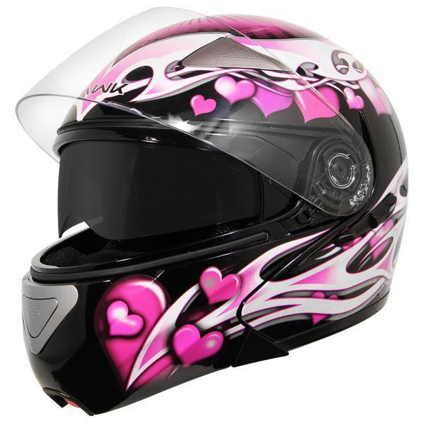 New hawk pink purple hearts modular helmet motorcycle biker xs s m l