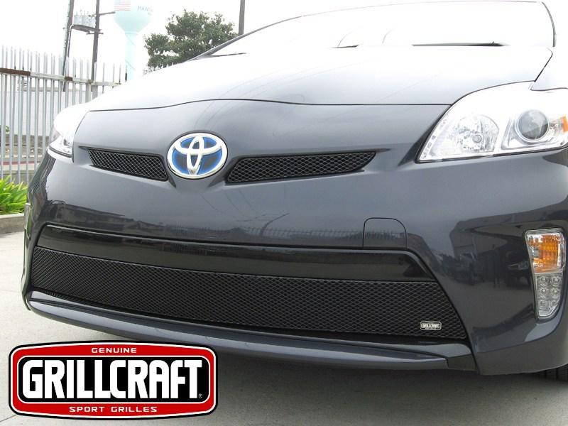 2012-2013 toyota prius grillcraft upper & lower black 3pc grille set mx grills