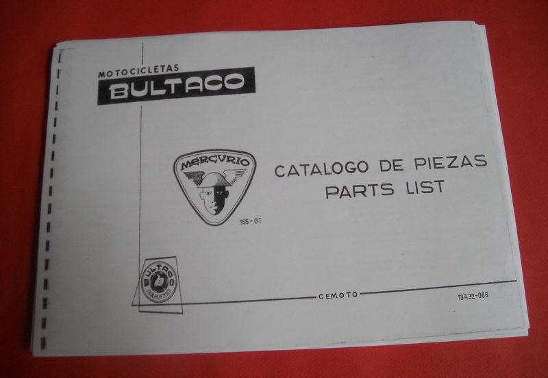 Bultaco mercurio 155  gt, spare-parts list, copy of the original, 139m.