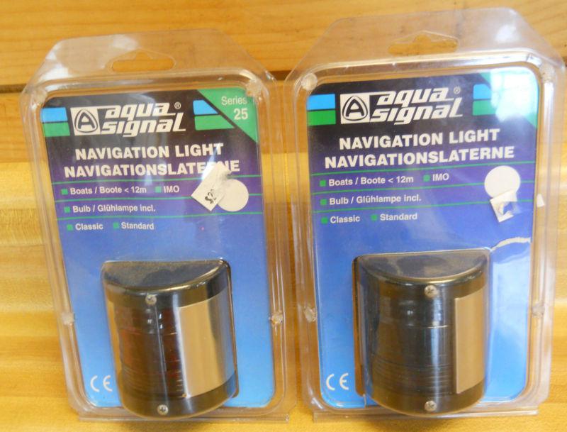 Two (2) aqua signal series 25 navigation lights classic standard boats<12m imo
