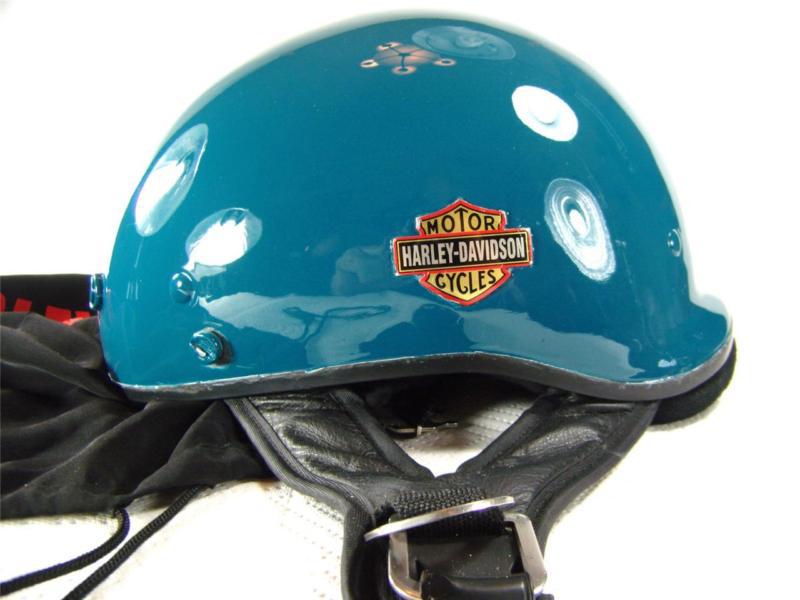 Harley davidson half helmet  custom painted w/storage bag size large