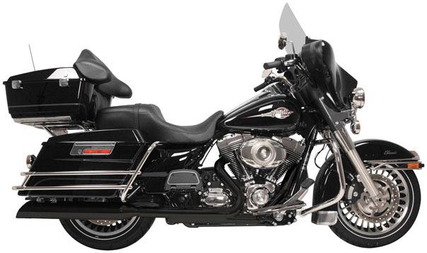 Rush 4 in big louie slip-on exhaust 2.50 bfle slash up blk harley flht 1995-2011