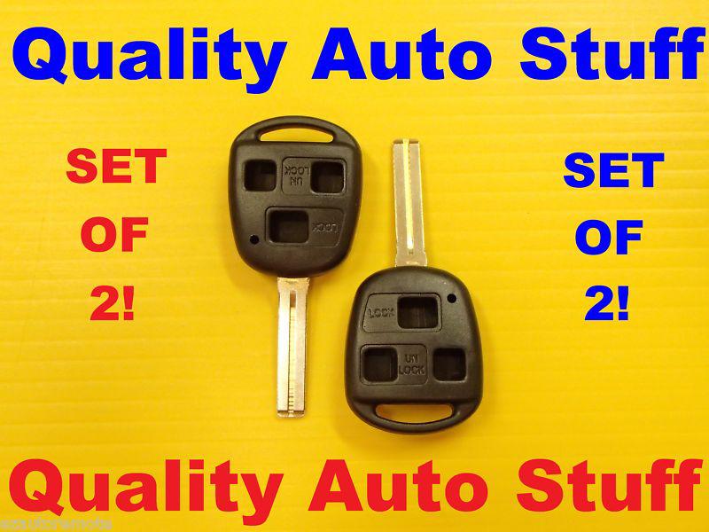 New pair set of 2 lexus remote head key replacement shell case short blade uncut