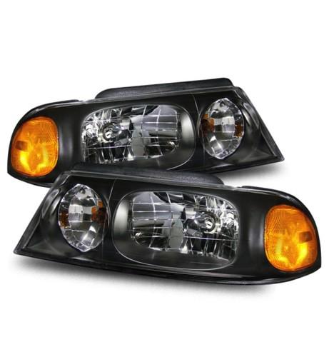 98-02 lincoln navigator aftermarket blackout crystal headlights+amber reflector