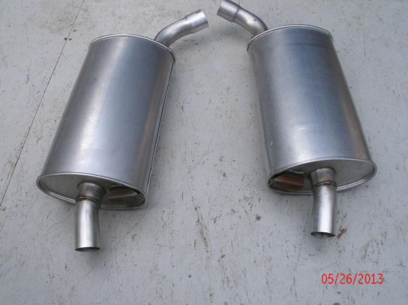 1963-67 + 68-72 chevy corvette c2 c3 aluminized 2" mufflers, pair