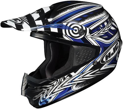 New hjc cs-mx charge offroad/motocross adult helmet, mc-2/blue/white/black, xl