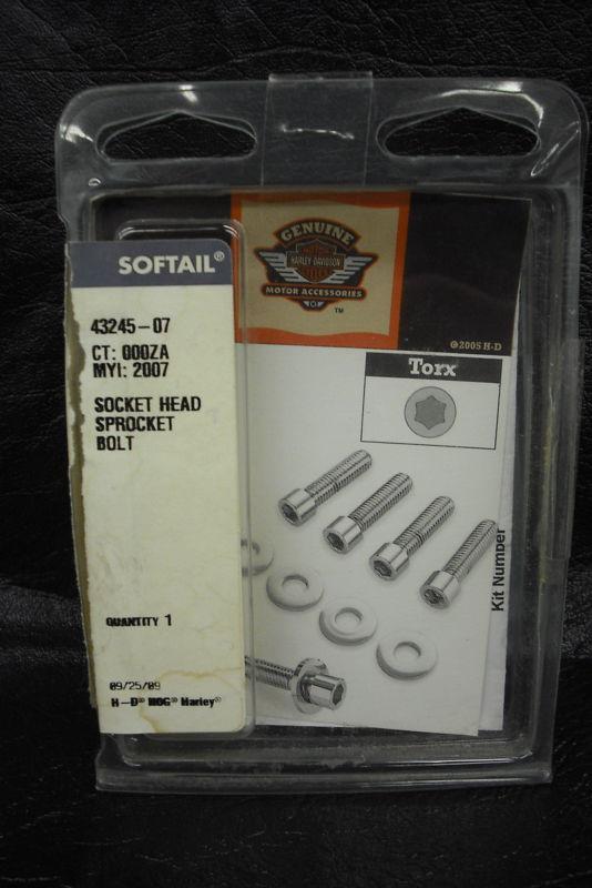 Harley-davidson '07-later softail chrome spocket bolts, 43245-07, 9-21-13