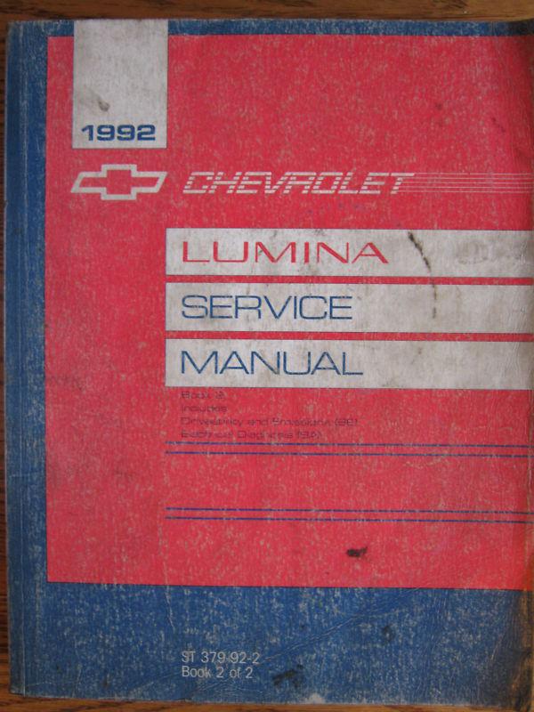 1992 chevrolet lumina service manual st-379-92-2 book 2 of 2 original