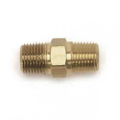 Edelbrock 76553 fitting coupler straight 1/8" npt male threads brass natural ea