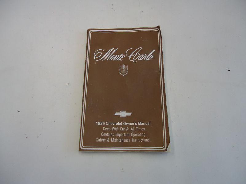 1985 monte carlo owner's manual