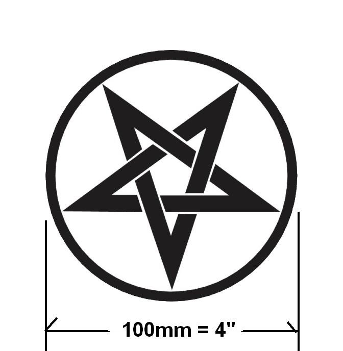100 mm 4" pentagram decal vinyl sticker any colour