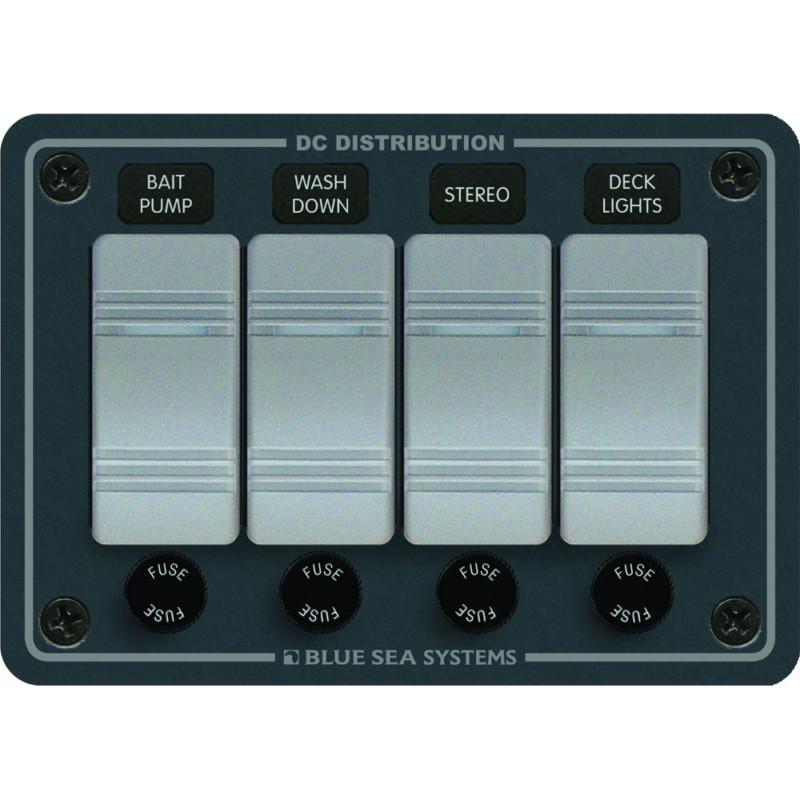 Blue sea 8262 waterproof panel 4 position - slate gray