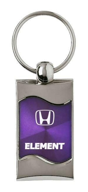 Honda element purple rectangular wave key chain ring tag key fob logo lanyard