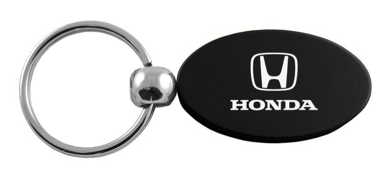 Honda black oval metal keychain car key ring tag key fob logo lanyard