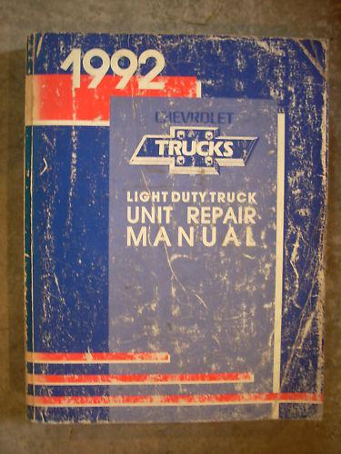 1992 92 chevy chevrolet 2 & 4wd light duty truck unit service shop book manual