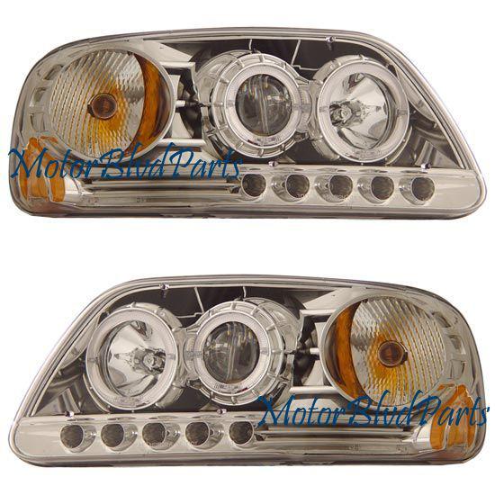 97-02 ford expedition / 97-03 f150 ccfl halo projector headlights headlamps