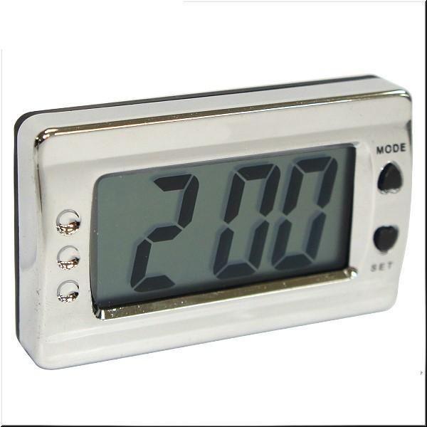 Car lcd digital clock large numbers car accessory chrome