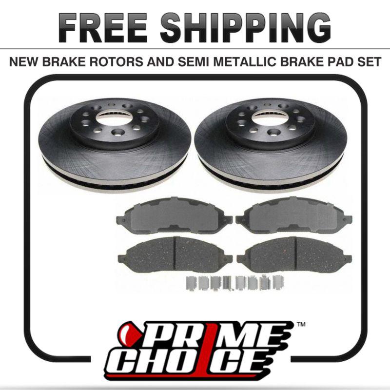 Premium front metallic brake pads and disc rotors complete kit left & right pair