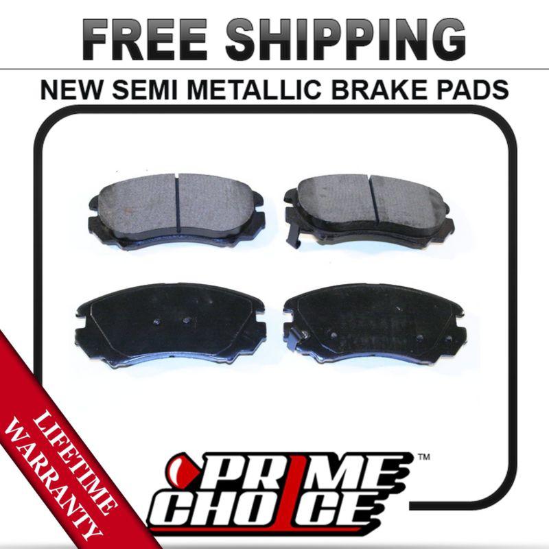 Front semi metallic disc brake pad kit full set with lifetime warranty