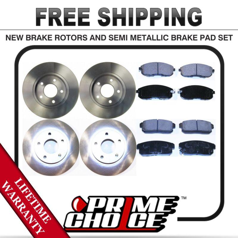 Front + rear kit (4) brake rotors & (8) brake pads with lifetime warranty