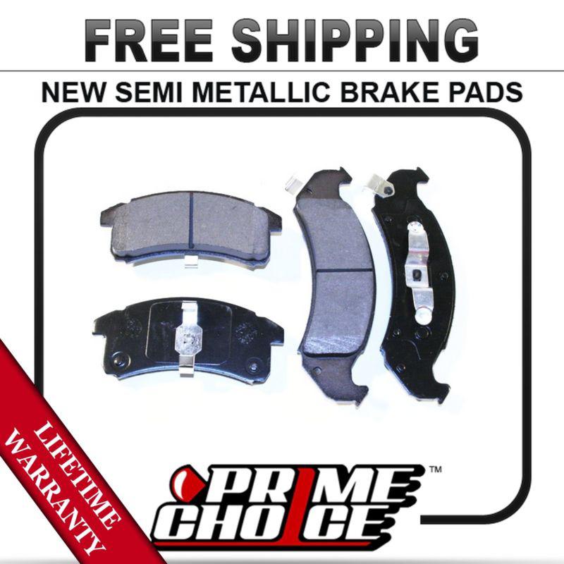 Front semi metallic disc brake pad kit full set with lifetime warranty