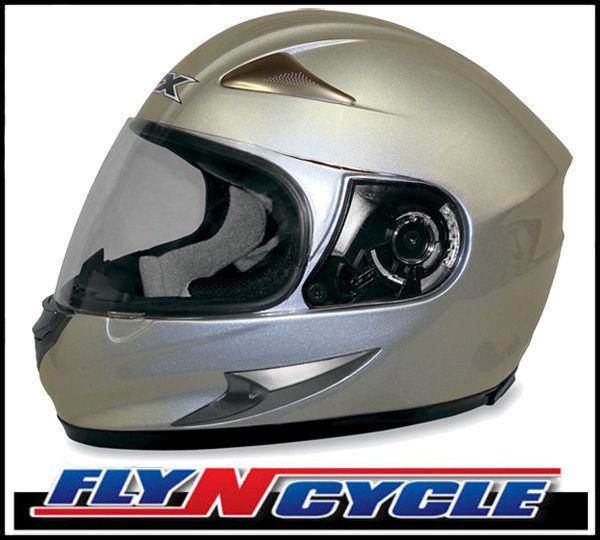 Afx fx-90 solid silver xs full face motorcycle helmet dot ece