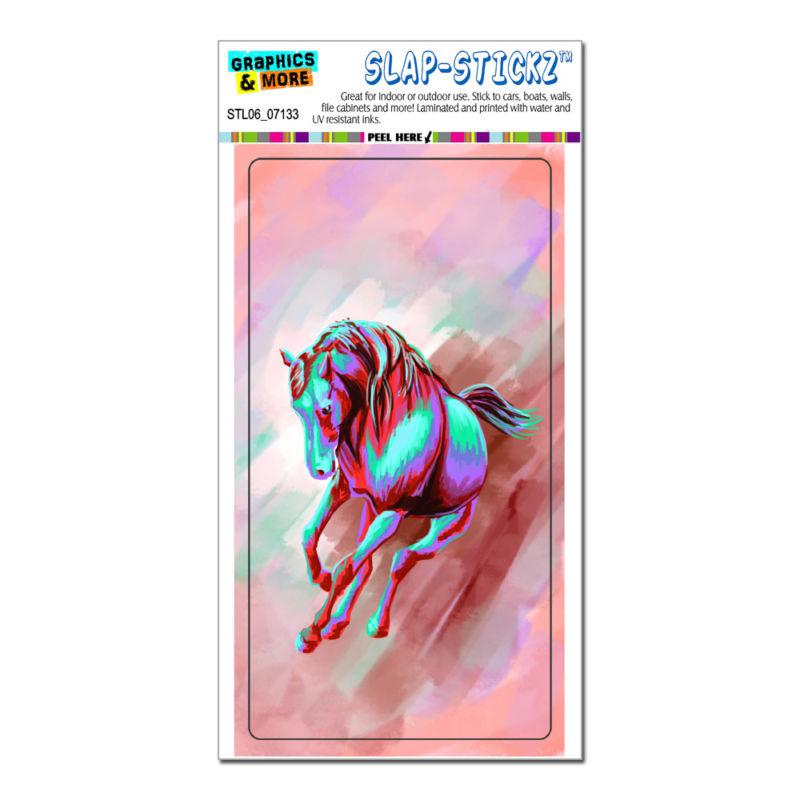 Horse running abstract red blue - expressionism - slap-stickz™ bumper sticker