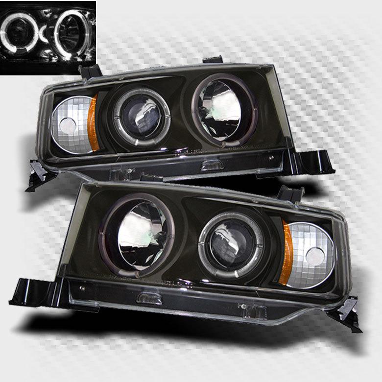 2004-2006 scion xb twin halo projector black headlights lamp pair replacement