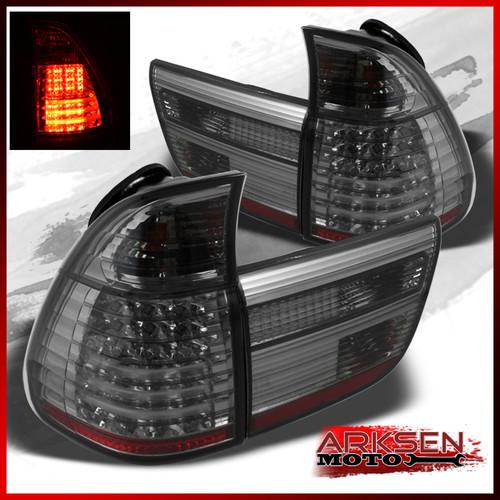 00-06 bmw x5 e53 smoked led tail lights rear brake lamp replacement pair set