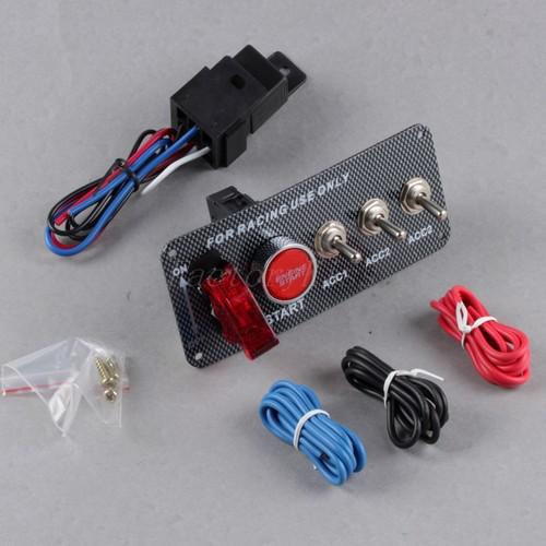 New racing car f-1 ignition switch panel engine start button red led toggle v88