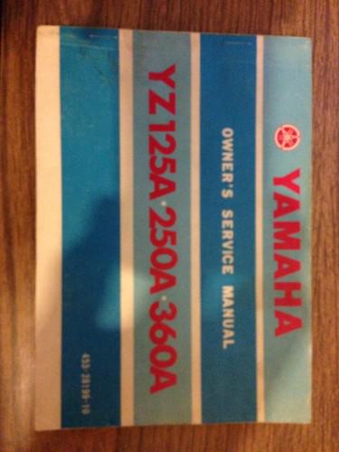 1974 yamaha yz125a/250a/360a owner's service manual vintage 1st print rare