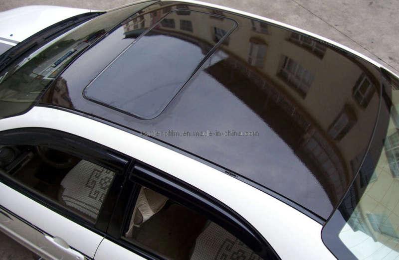 Gloss black car roof wrap vinyl - 50in wide by 72in long hood trunk grill