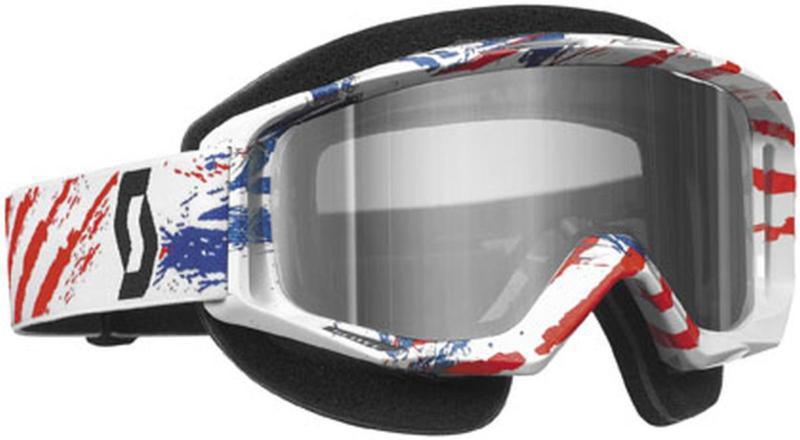 Scott tyrant snowcross w/ silver chrome acs thermal lens goggles,mxon red/blue