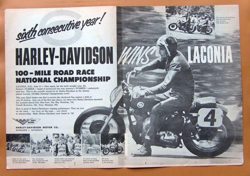 0663   1959 harley davidson magazine centerfold ad!