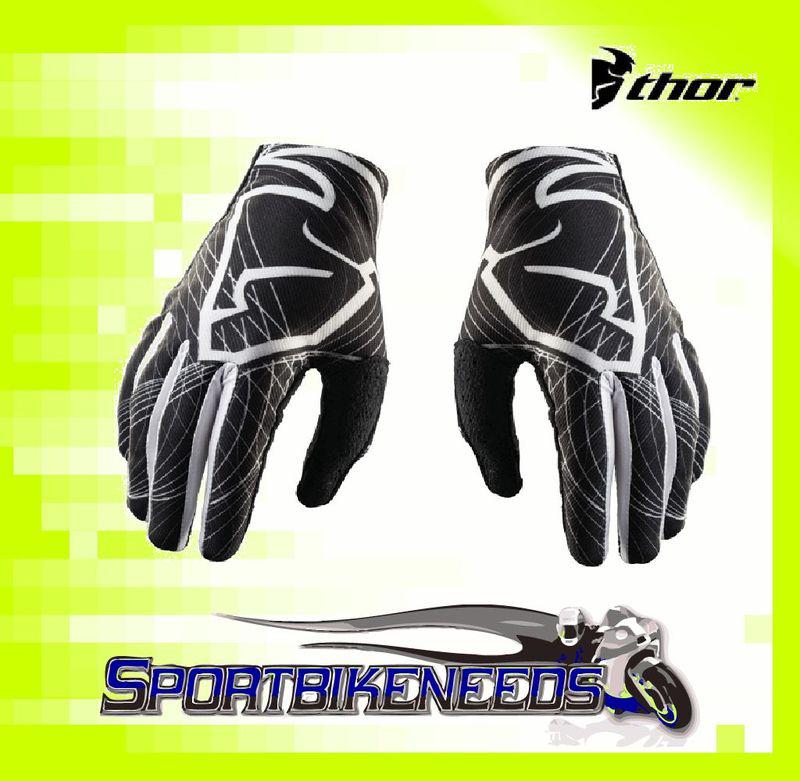 Thor 2012 void gloves black white motocross x-large xl