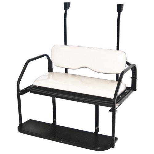 Ezgo txt golf cart rear flip flop seat kit w white cushions