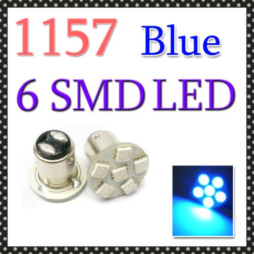 1157 6 smd led tail stop brake rear light bulb blue