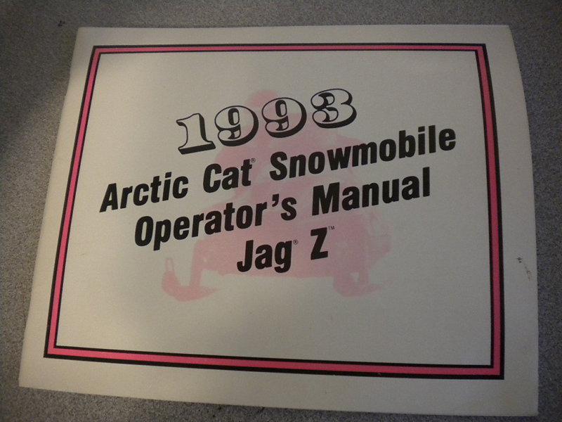 Arcitc cat snowmobile operators guide 1993 jag z 45 pages 2254-820