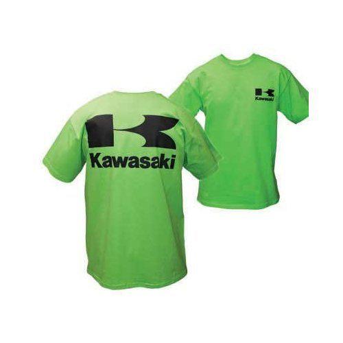 New kawasaki stacked logo t-shirt green men's xl k004-2537-gnxl