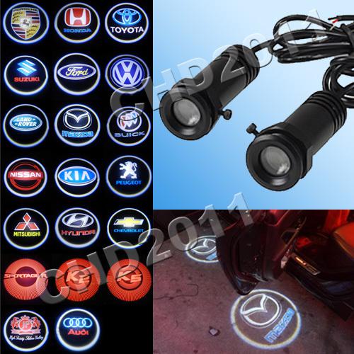 Multi-logos 2th laser shadow car projection door step led light welcome lights