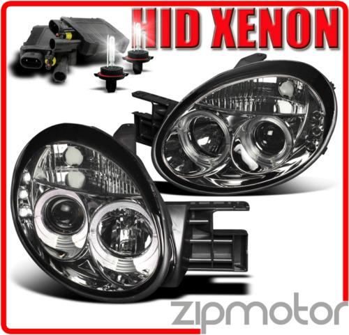 2003 2004 2005 dodge neon halo led smoke projector headlights w/hid 6000k signal