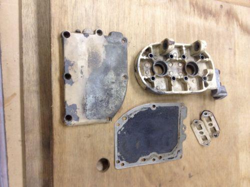 Vintage kiekhaefer/mercury mark25 cylinder head, exhaust and transfer port cover