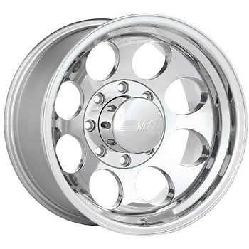 17x9 polished mickey thompson classic ii 8x170 +0 wheels mud grappler 35