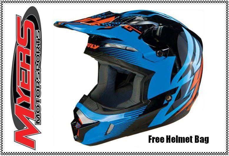 Fly kinetic inversion blue orange motocross motorcylce helmet dirt bike atv s